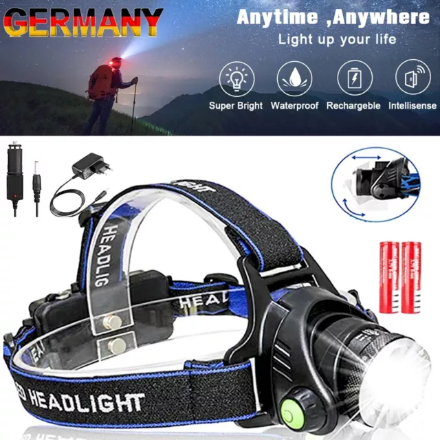 LED Stirnlampe Kopflampe Joggen Fahrrad Laufen Sport Kopf Stirn Lampe +18650Akku