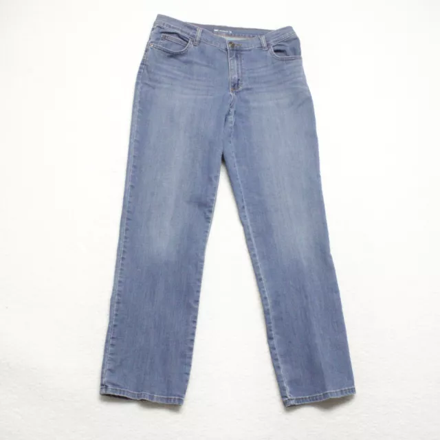 Lee Women's Size 10 Blue Relaxed Fit Straight Leg Medium Wash Stretch Denim Jean