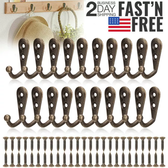 20* Wall Mounted Hook Robe Hooks Single Coat Hanger & 40*Screws Home Applicable
