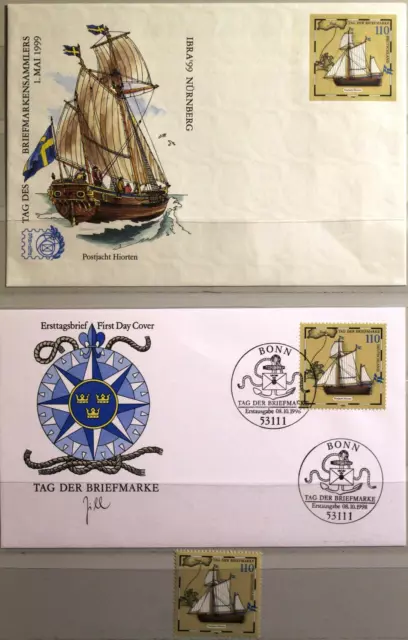 BRD GERMANY 1998 2022 2019 + FDC´s Stamp Day Mail Boat Sailing Ship Schiff MNH