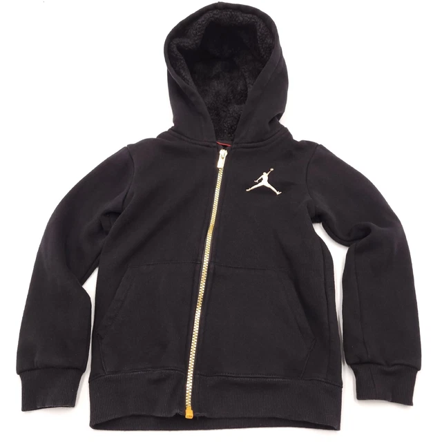 Air Jordan Boys Size 4T Black Gold Zip Hoodie Sweatshirt Jacket