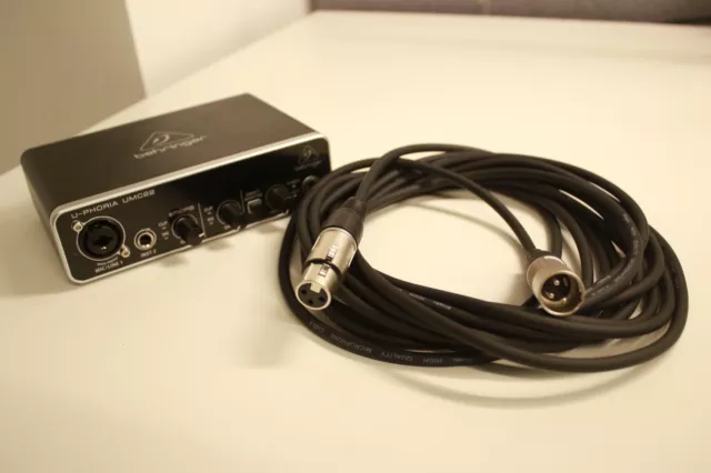 Behringer UMC22 U-Phoria 2x2 USB audio interface microphone sound preamp