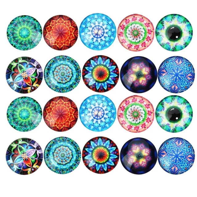 20  Gemischte Glaskuppel Flatback Cabochons Verschönerung Scrapbooking
