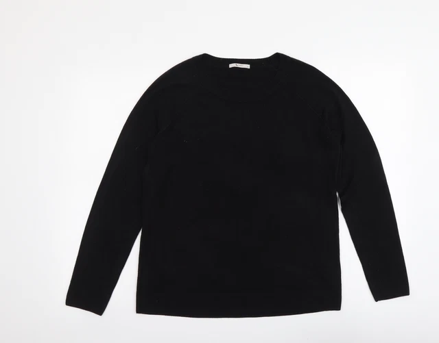 Maglione pullover acrilico TU da donna nero collo rotondo taglia 14