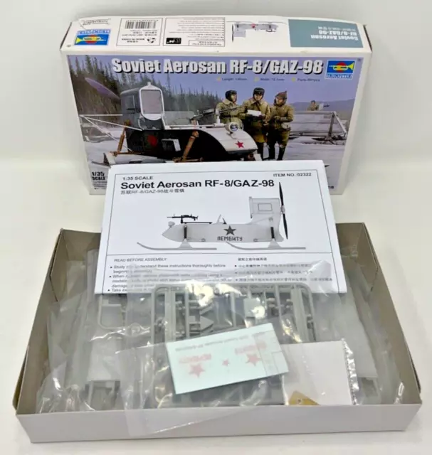 TRUMPETER Soviet Aerosan 1/35 Scale Model Kit 02322 RF-8/GAZ-98 Open Box New 2