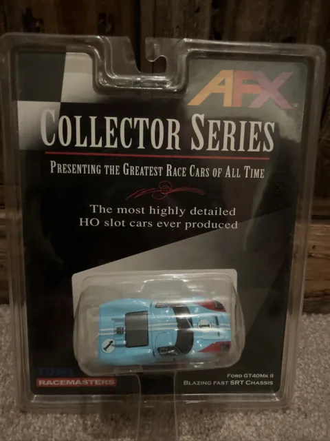 New TOMY AFX SRT Chassis Collector Series Racemasters Blue Ford GT40Mk ll #1