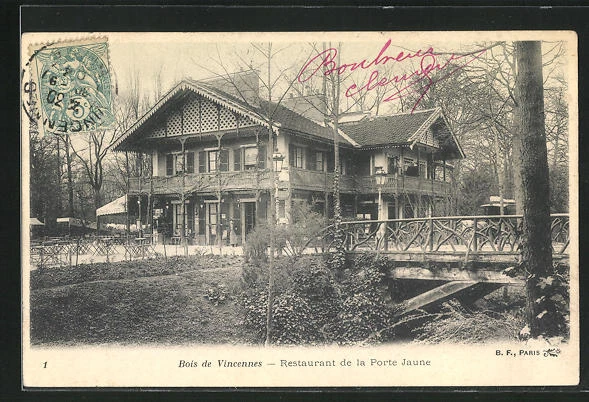 CPA Bois de Vincennes, Restaurant de la Porte Jaune 1904