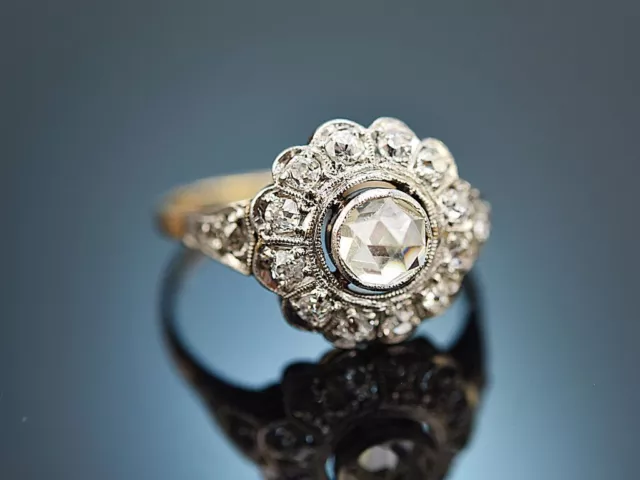 Antiker Jugendstil Ring Mit Diamanten Gearbeitet Um 1905 Aus Gold 585 Und Platin