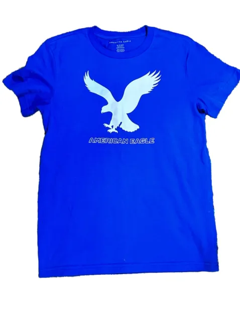 American Eagle Outfitters XS Classic Fit T Shirt Short Sleeve Blue Y2K