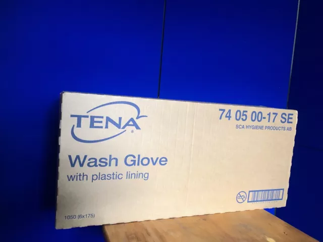 Tena Wash Glove with Plastic Lining Box of 1050 (6x175)