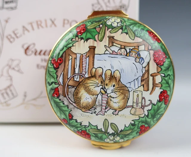 Rare Crummles 1982 Lrg Hunca Munca Beatrix Potter Enamel Box Biennial Christmas Rare Crummles 1982 Lrg Hunca Munca Beatrix Potter Enamel Box Biennial Christmas