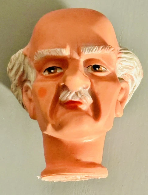 Fingerpuppe Großvater Mit Glatze Und Grauem Haarkranz