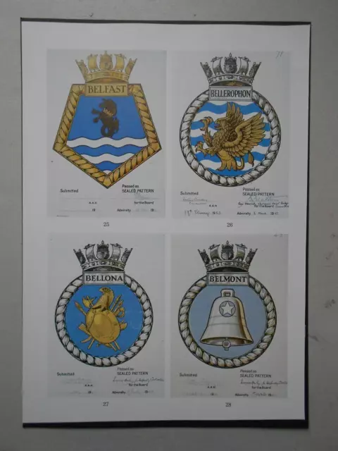 Naval Print-Royal Navy Sealed Patterns Of Ships' Badges
