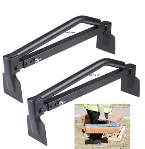 Coppia pinze in mattoni regolabili x2 supporto sollevatore trasporto 6-10 mattoni BL169