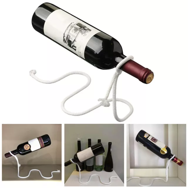 Iron Wine Display Racks Holder Magic Rope Shape Stand For Home Bar Decor White