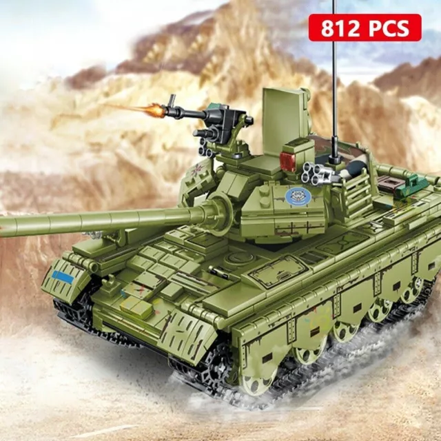 Building Block Military Set MOC WW2 TYPE 59 Main Battle Tank Brick Toy DIY Model