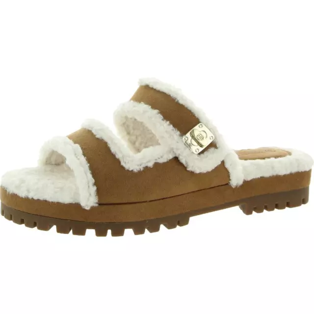 Giani Bernini Womens Tameenna Slip On Lug Sole Faux Fur Slide Slippers BHFO 9659