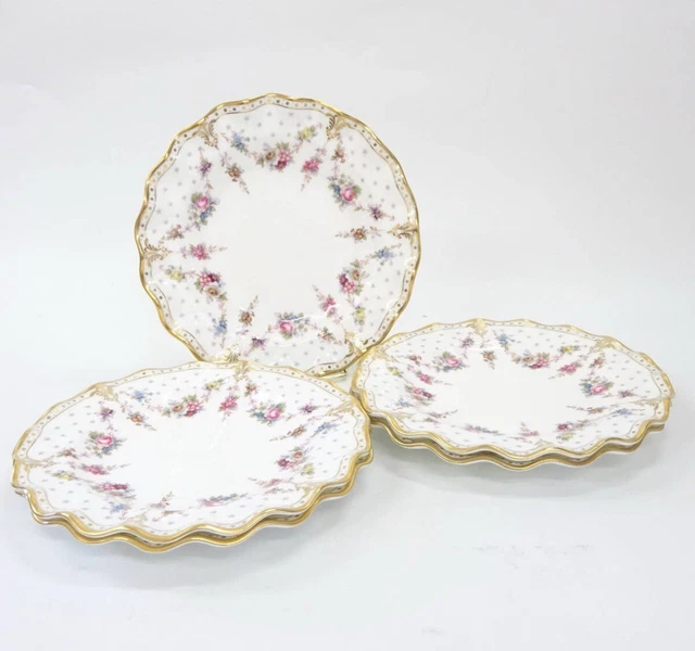 ROYAL CROWN DERBY “Royal Antoinette” Porcelain Set – 8