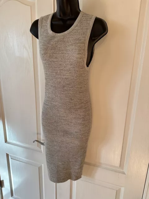 Standard James Perse Gray Ribbed Knit Dress Size S 3