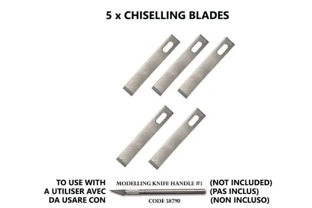 Vallejo Chiselling Blades (5) For No.1 Handle Accessori Per Modellismo Vallejo