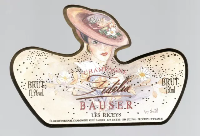 Etiquette de champagne   "  BAUSER   Cuvée  FIDELIA