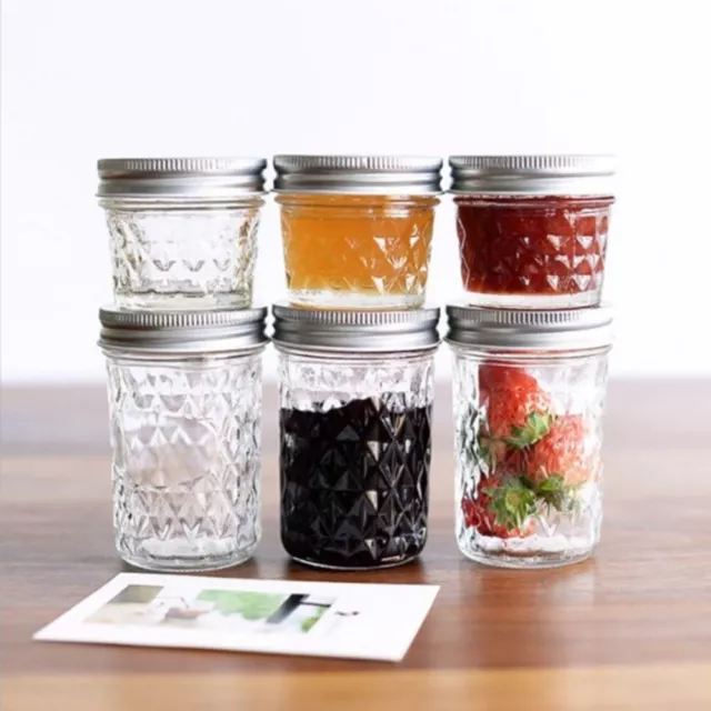 Diamond Pattern Mason Jar Seal Split Jar New Jam Juice Bottle for Fruit Juice