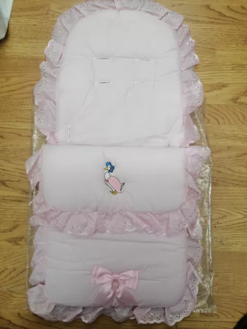 Baby  girls  all pink  jemima puddle duck  Foot Muff Cosy Toes Pram buggy