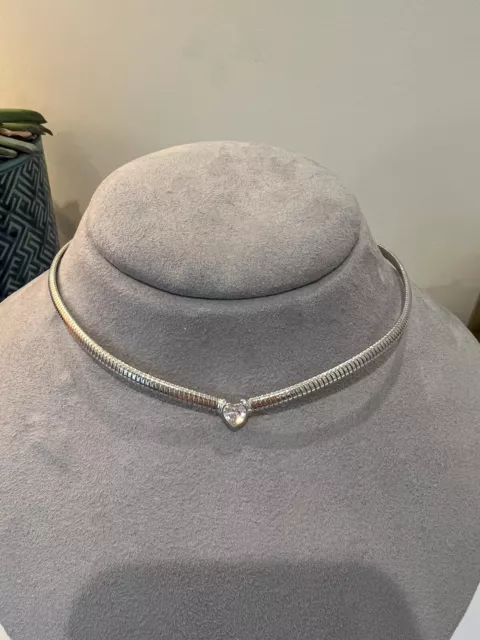 Nadri Collar Necklace Silver Heart Nadri Collar Necklace Silver Heart