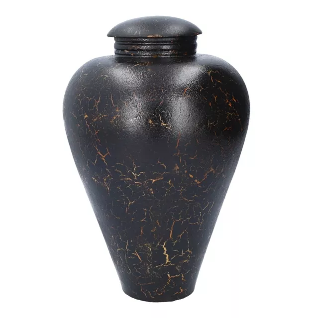 Black wood urn medium size urn for ashes Artistic urn for human ashes Hand-paint