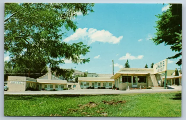 Jade Lodge Motel Rawlins Wyoming Lincoln Highway Chrome Postcard N1S