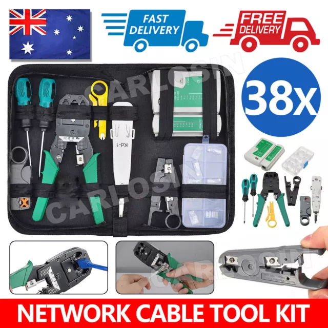 Analyzer Network Cable Tool Kit LAN Crimper Down Wire Stripper Cat5/6 RJ45 BAG