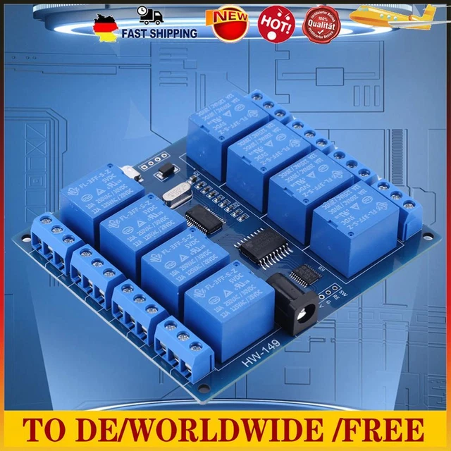 8-Channel Computer USB Control Switch Relay Module Useful for Smart Controller