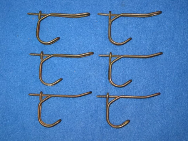 6 Vintage Metal Threaded Wire Hooks Coat hooks Farmhouse  wire coat hook