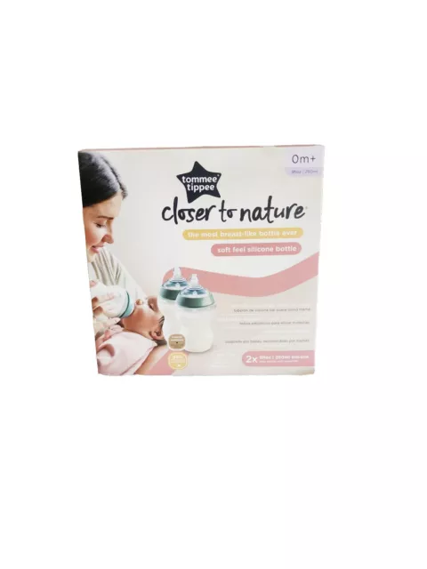 *NIB* Tommee Tippee Closer To Nature Soft Feel Silcone Bottles (Set Of 2)