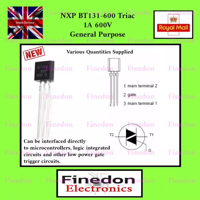 NXP BT131-600 Sensitive Gate Triac 1A 600V Various Pack Sizes UK Seller