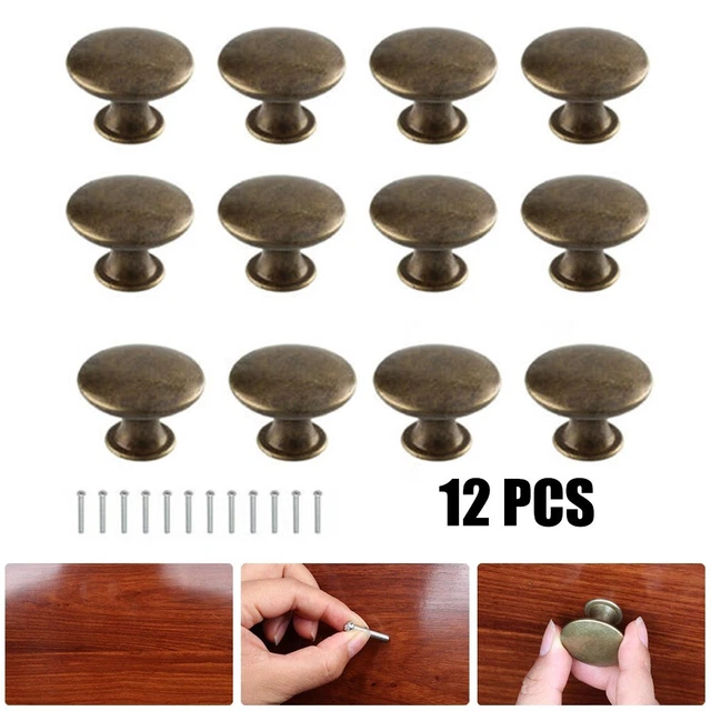 Poignées boutons en laiton finition antique pour portes d'armoire tiroir armoir