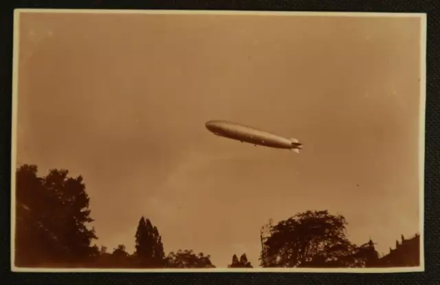 Zeppelin Postcard Blimp Airship RPPC Unknown Zeppelin In The Air Flying Around