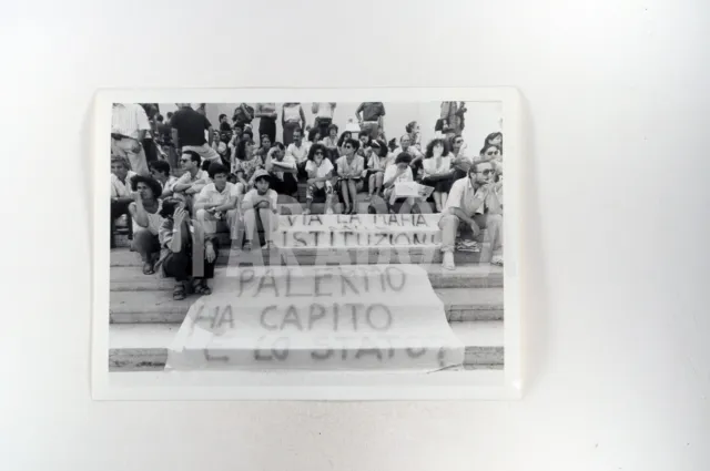 Foto vintage de archivio Palermo, Manifestación Contra La Mafia, Años 90 , 2