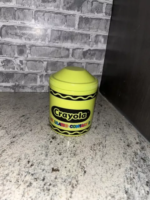 Crayola Crayon Yellow Green Thermal Insulated Travel Lunch Soup Container  10.5oz