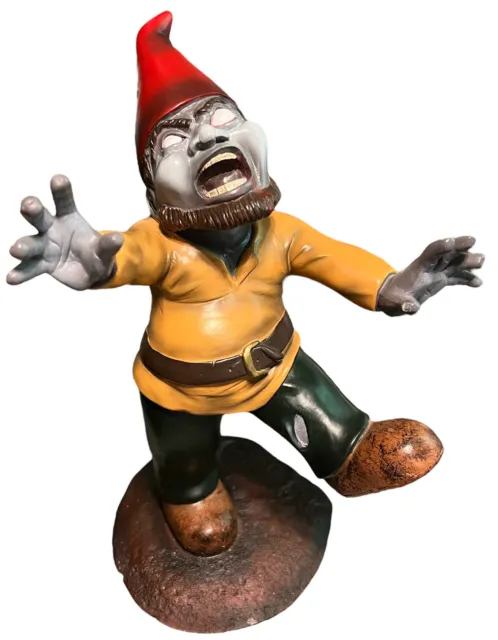 Evil Gnomes Gnawey Hungry Zombie Resin Undead Gnome Figure 12" Funny Gift