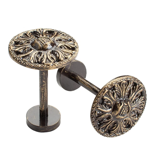 Beautiful Mounted Metal Drapery Hook Curtain Holders Gold Matt for Door set of 2