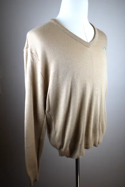 Vintage 90s Garan Wool Sweater V Neck Brown Men's Size Large Made In USA