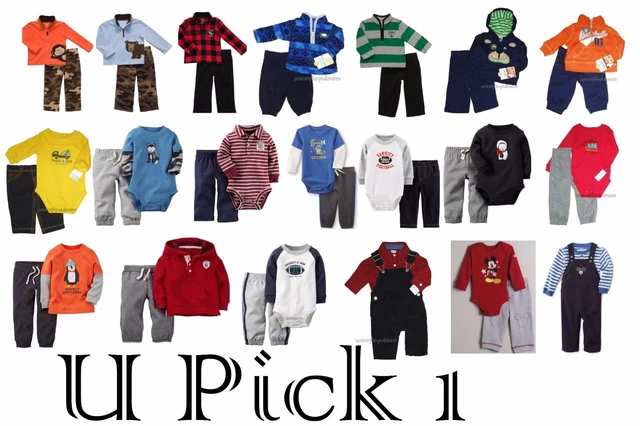 Carters Boys Outfit Pants Bodysuit Shirt 2 piece Set Baby Little Layette Wonders