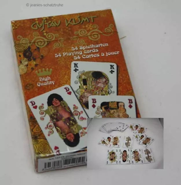 Kartenspiel GUSTAV KLIMT - 54 hochwertige Spielkarten in Box / Poker / Bridge ..