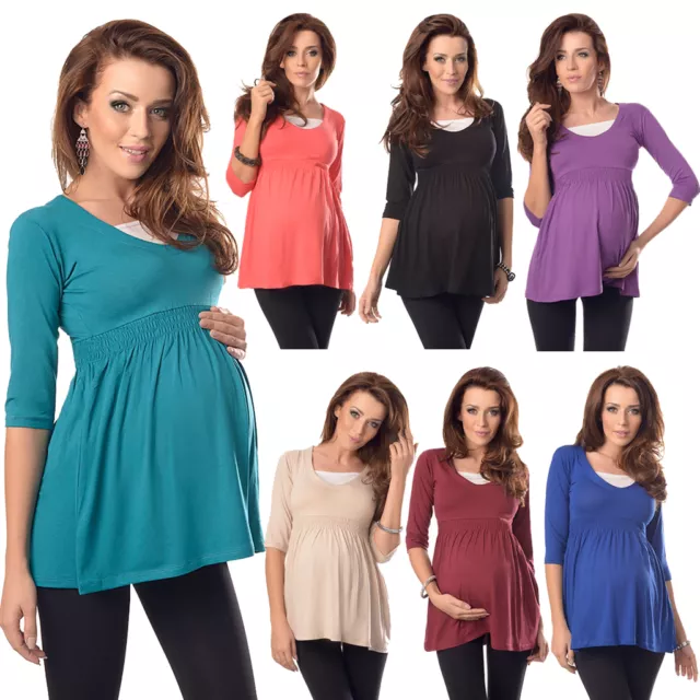 Purpless Comfortable Pregnancy And Maternity 3/4 Sleeves Top Tea Tunic 5200