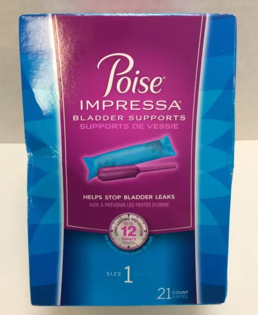 Poise Impressa Women's Incontinence Bladder Supports, Size 1, 21 Ct