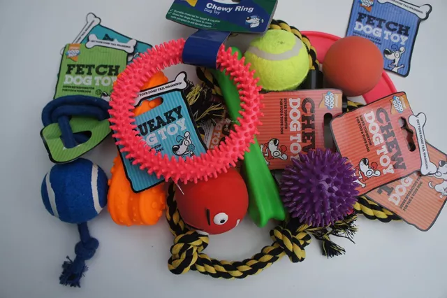 11 x ASSORTED PET DOG SQUEAKY CHEW ROPE BALL FUN GOOD BOY DOG PUPPY TOY FUN PACK