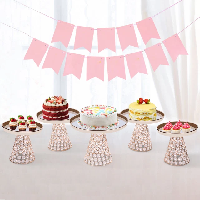 Lot De 8 Colonnes Porte-gâteaux Romaines Pour Wedding Cake - Plastique, Hauteur 17 Cm, Neuf
