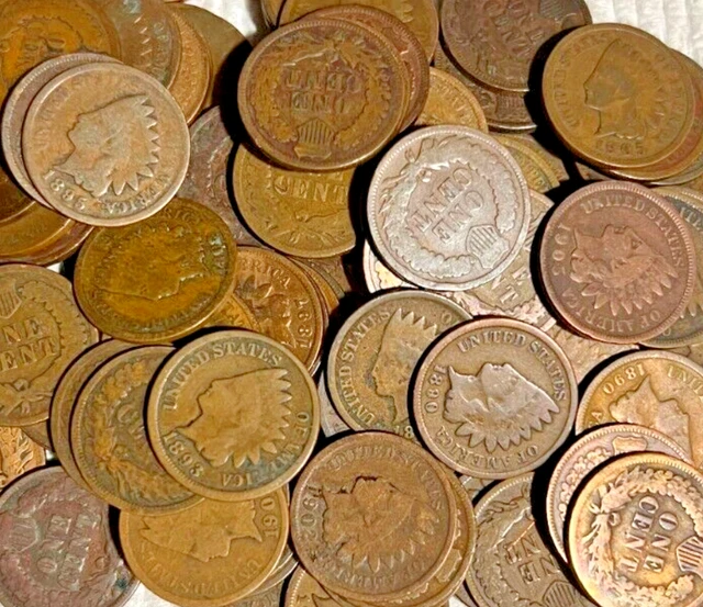 Indian Head Cent Penny Coins Collection 1858-1909 Old Estate Sale, Huge Lot