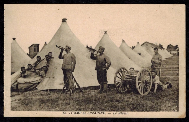 Cpa Guerre Camp de Sissonne - the Awakening